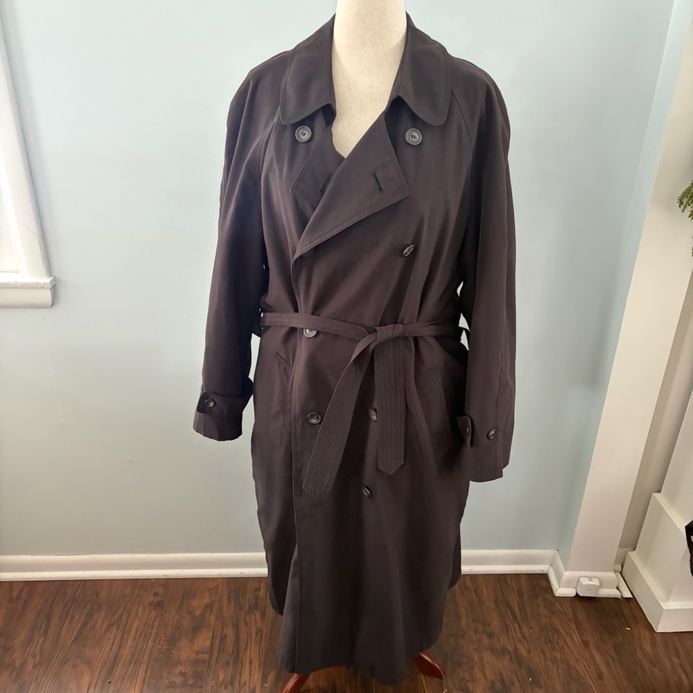 Ralph Lauren Chaps Black Lined Trench Coat